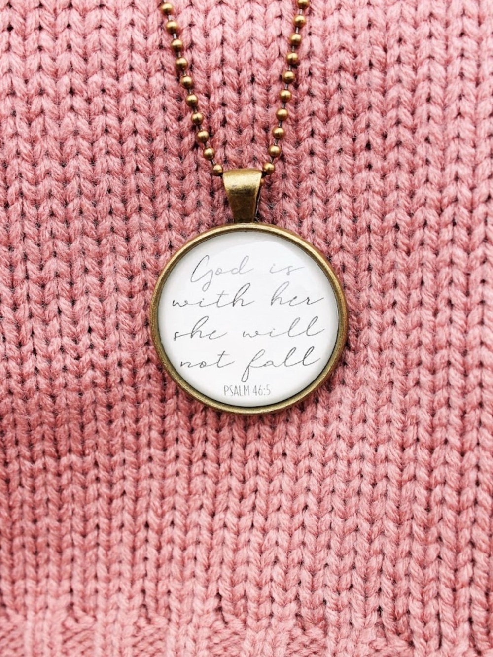 Inspirational Faith Based Pendant Necklace - God is With Her… NWT